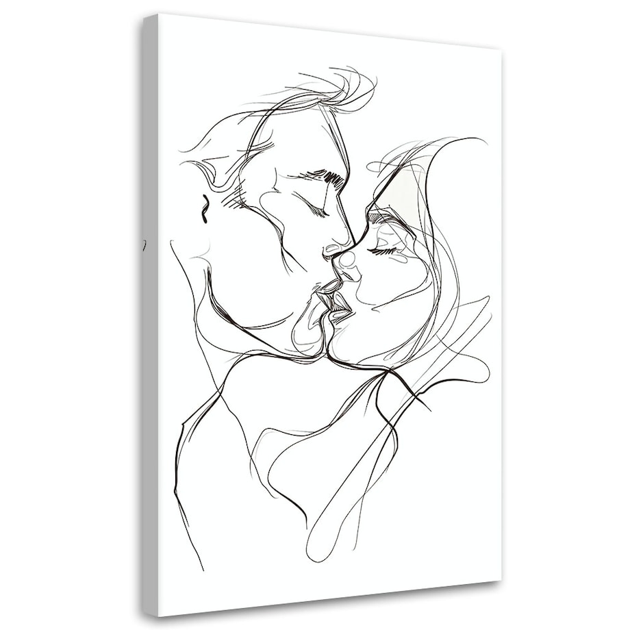 Feeby Obraz, Pocałunek Czarno biały 60x90