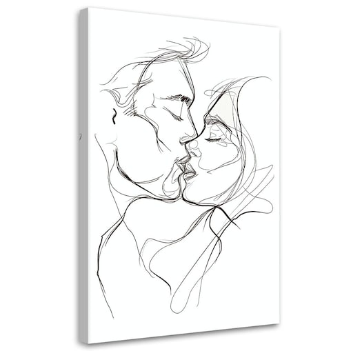 Feeby Obraz, Pocałunek Czarno biały 60x90