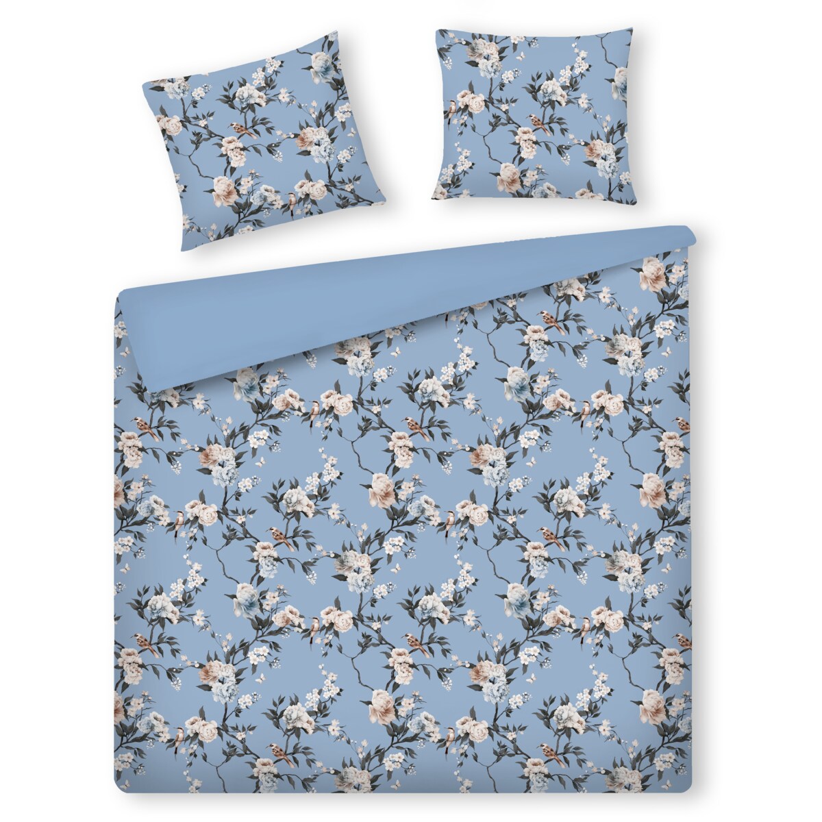 Pościel z bawełny satynowej Solfiera 200x220 cm z motywem kwiatowym