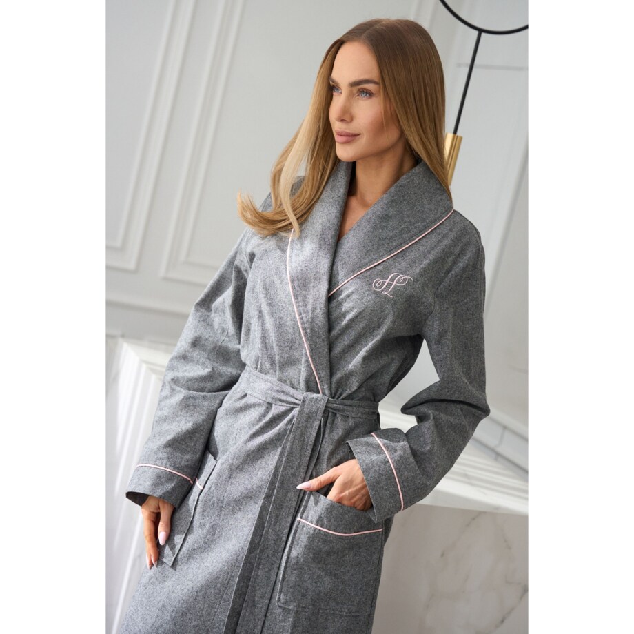 Szlafrok Coco 2530 Szary Szary, XXL