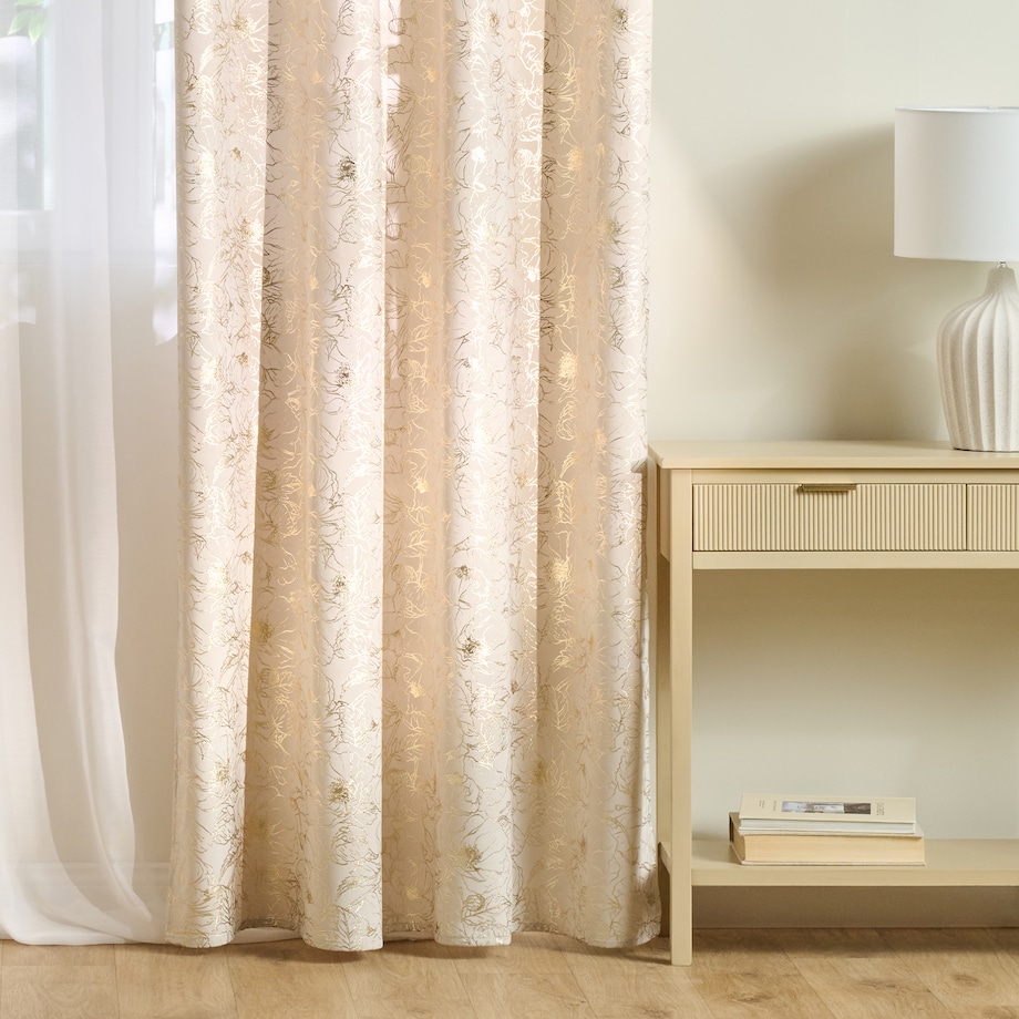 Zasłona z nadrukiem Casinosis 140x250 cm z motywem kwiatowym