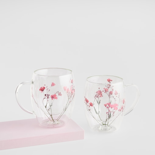 Komplet Szklanek Florrisa set z motywem kwiatowym