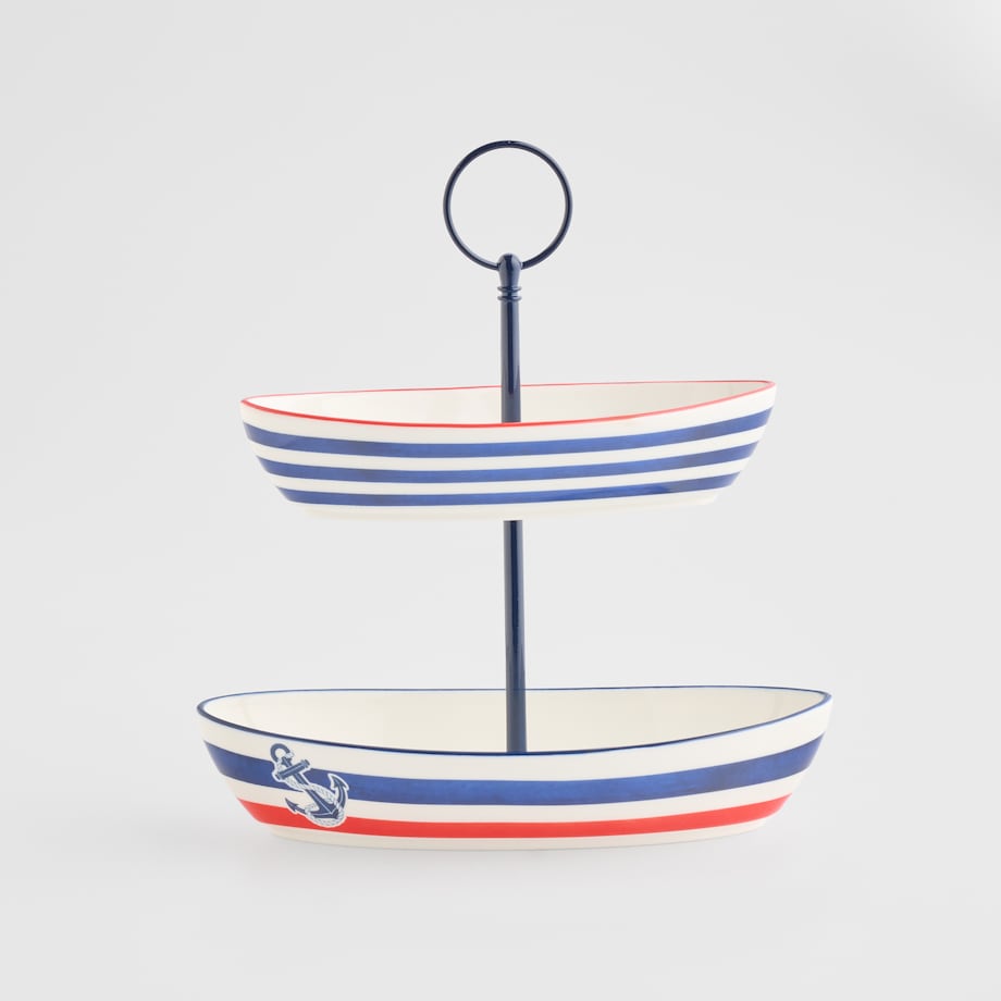 Patera Piętrowa Ancorare z motywem morskim
