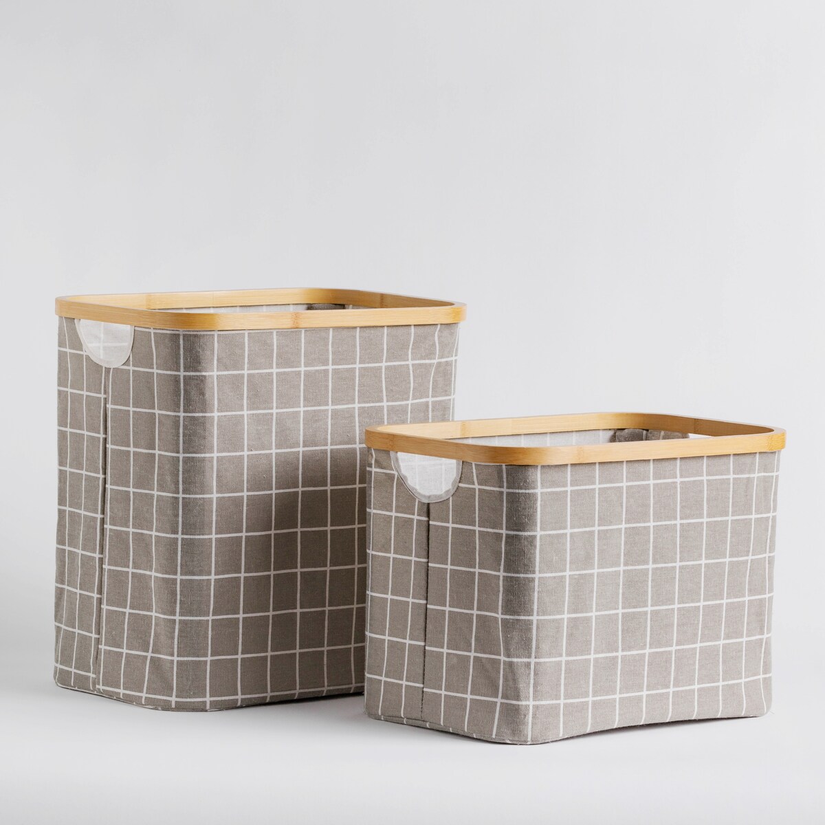 kosz łazienkowy z płótna i bambusa DALAG