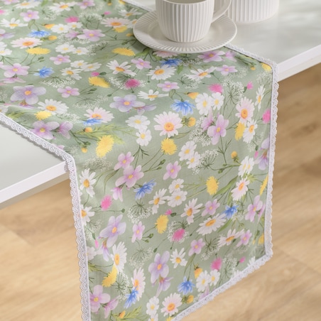 Bieżnik z nadrukiem Melow 35x180 cm z wzorem kwiatowym