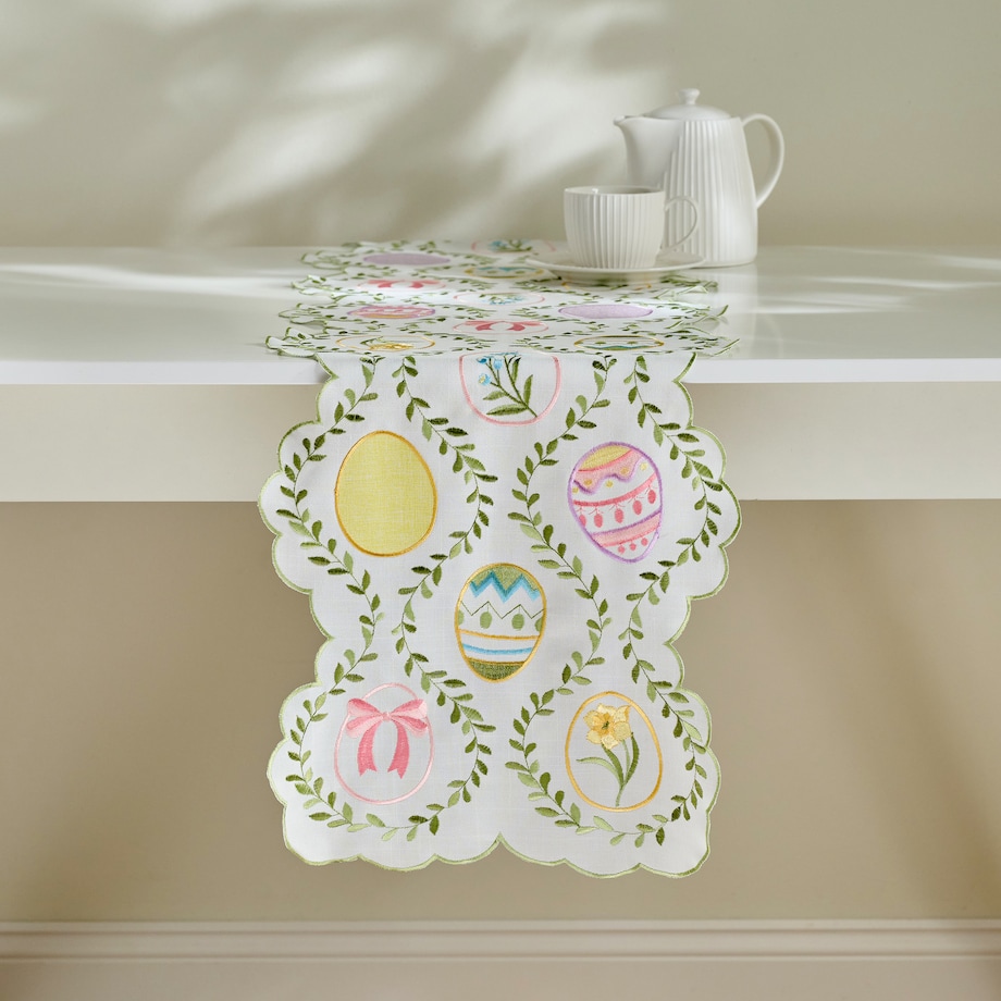 Bieżnik Haftowany Pisani 35x174 cm z motywem jajka