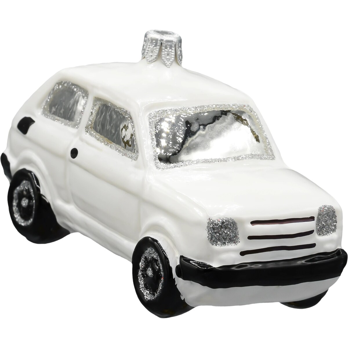 Bombka choinkowa: Fiat 126p Maluch: biały
