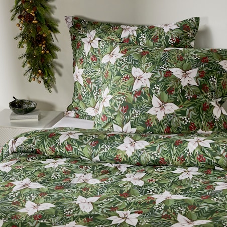 Komplet pościeli z mikrofibry Poinsetia 160x200 cm z 2 poszewkami 70x80