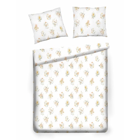 Pościel z bawełny satynowej Senita 160x200 cm z motywem roślinnym