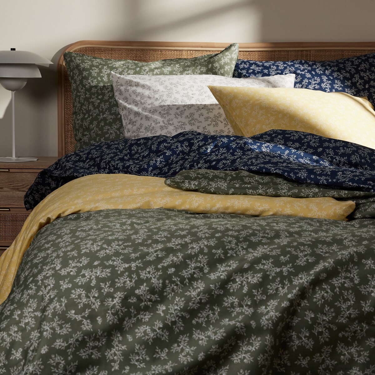 Pościel z bawełny satynowej Rosmarin 200x220 cm z motywem roślinnym