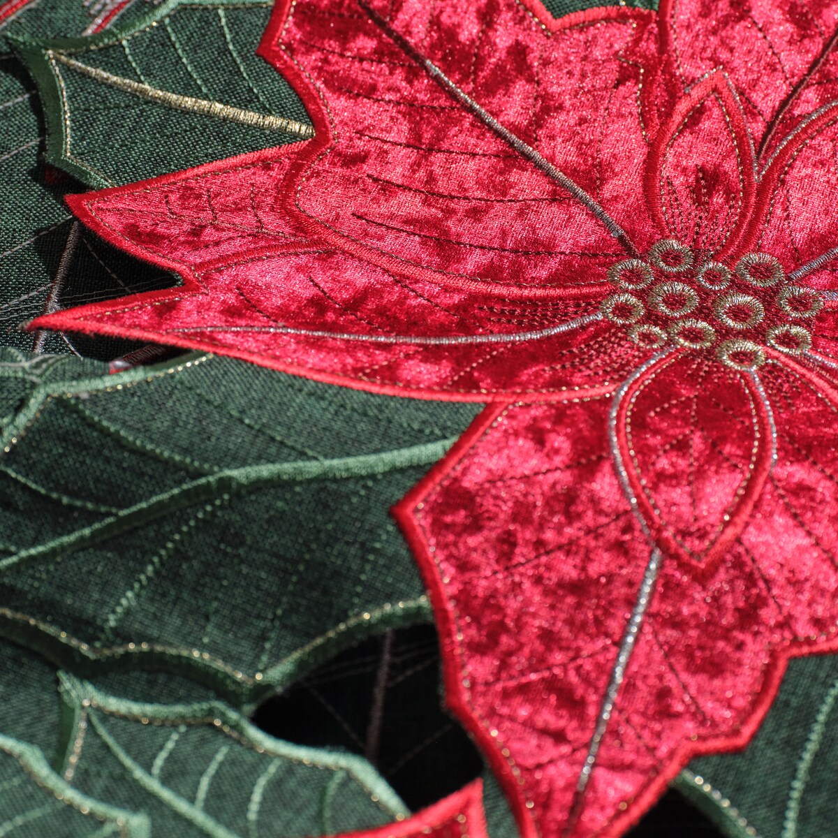 Bieżnik Haftowany Poinsettia xmas