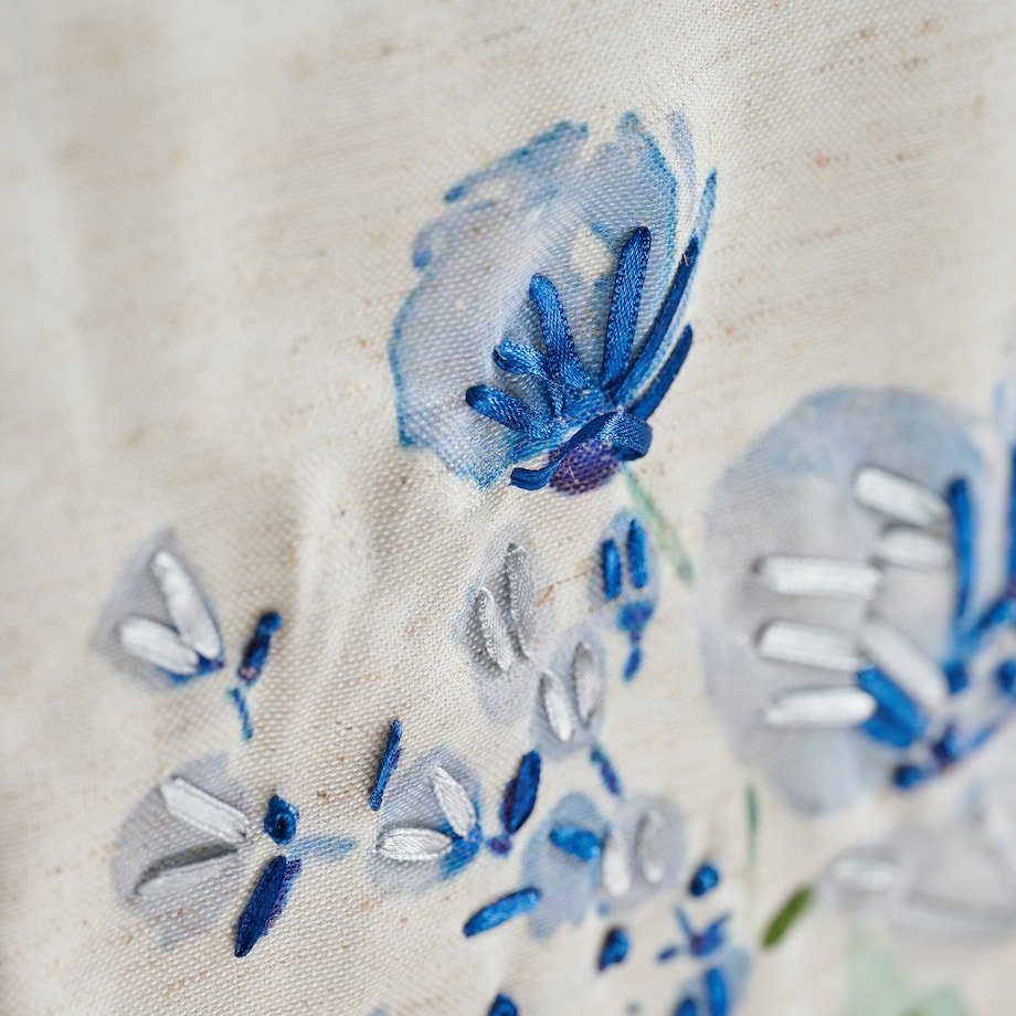 Bieżnik Haftowany Louisa 40x180 cm z motywem kwiatowym