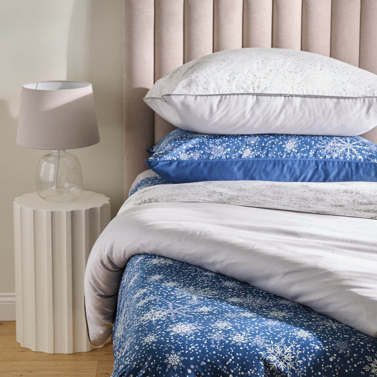 Pościel z bawełny satynowej z lamówką Snowf