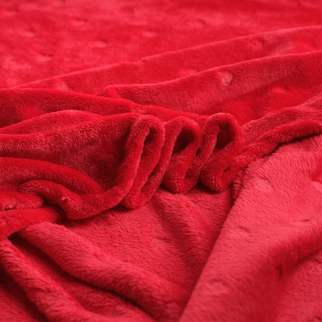 Jednokolorowy koc z wytłoczonym wzorem Kisalis z motywem serc