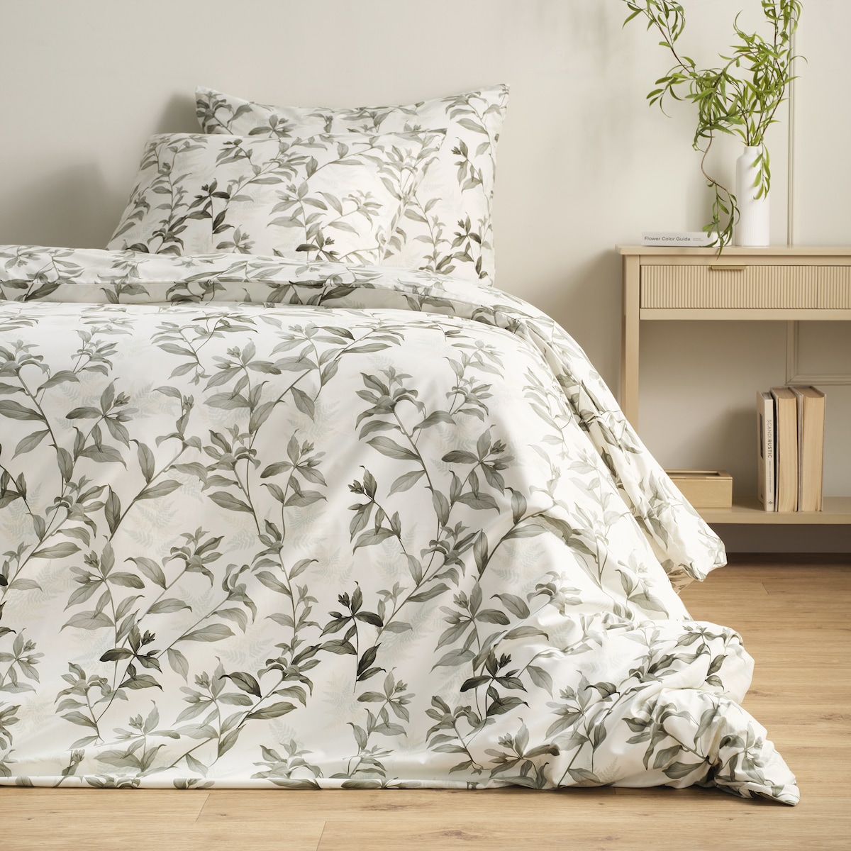 Pościel Z Mikrofibry Dahila 160x200 cm z motywem roślinnym