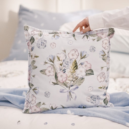 Poszewka z nadrukiem Pansis 45x45 cm z motywem kwiatowym