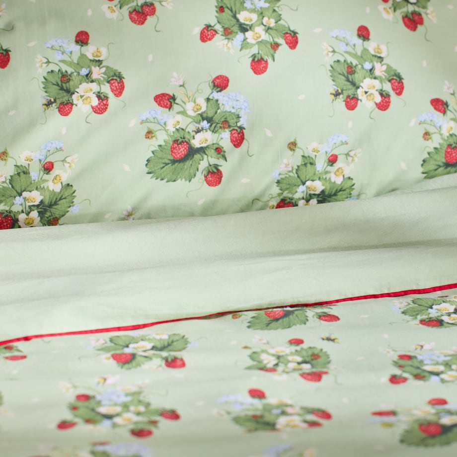 Pościel bawełniana z lamówką Berralee z motywem owoców