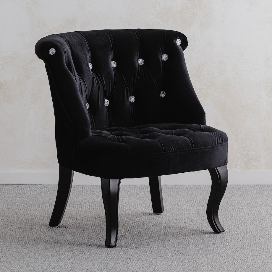 Welurowe krzesło w stylu glamour wykończone cyrkoniami brittani