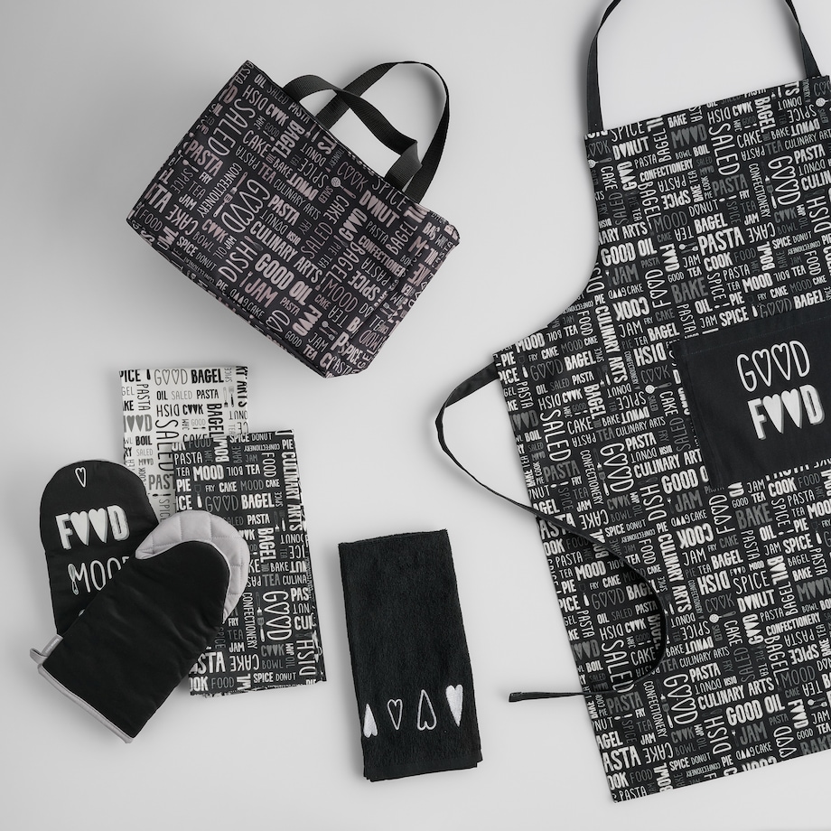 Fartuch Zifero 70x85 cm z motywem napisów