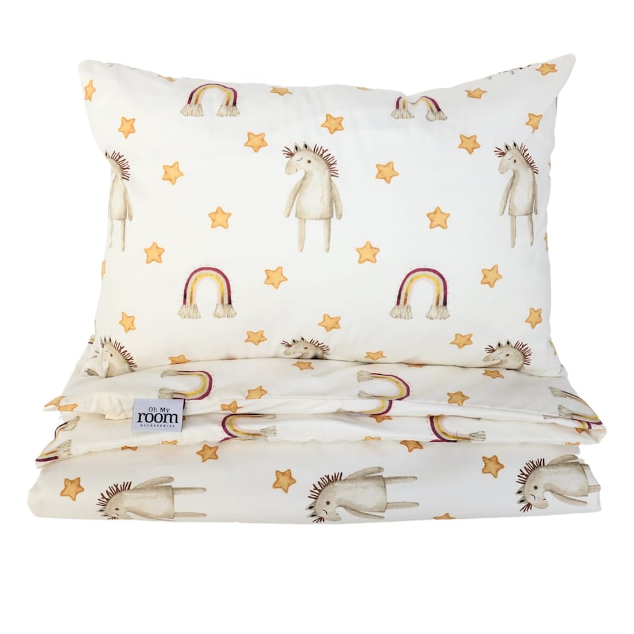 Pościel dziecięca bawełniana - boho koniki 100/135
