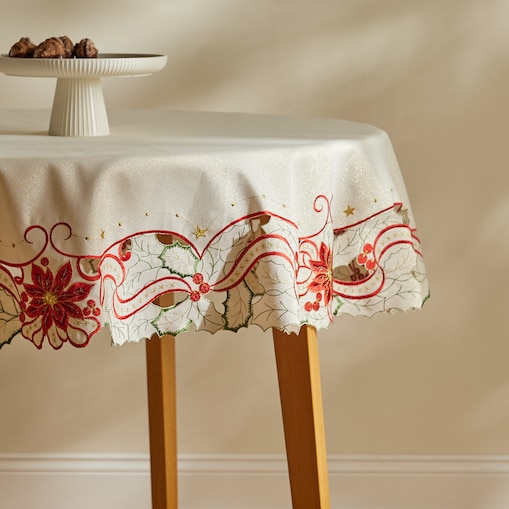 Okrągły obrus Haftowany Estrelo ø 158 cm