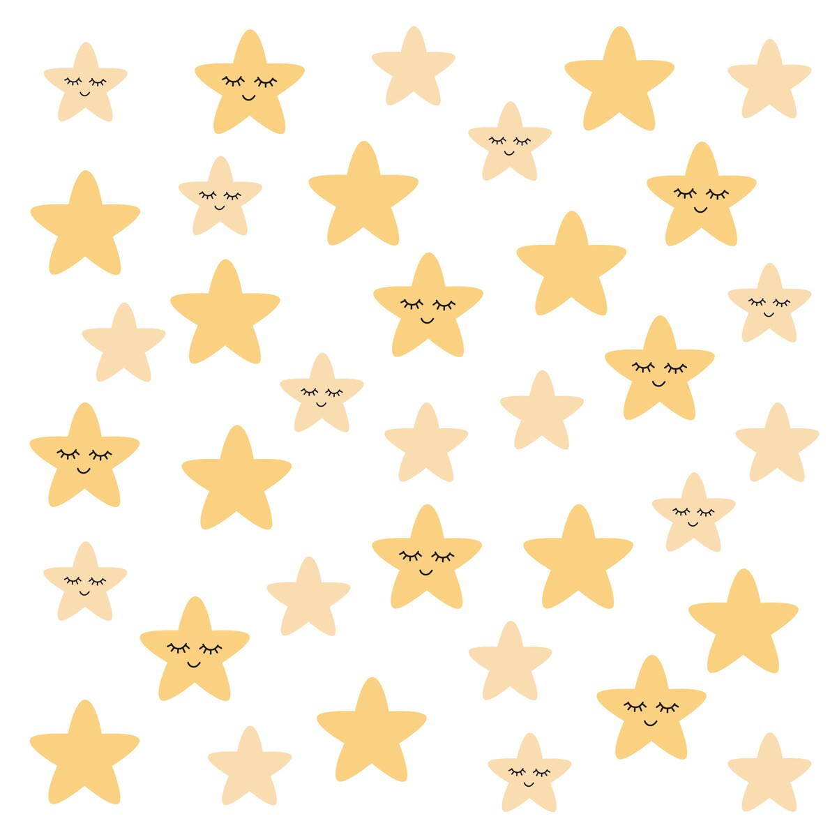 Naklejki Ścienne Żółte GWIAZDY Gwiazdeczki Dla Dzieci Styl Boho ZESTAW 120x60cm