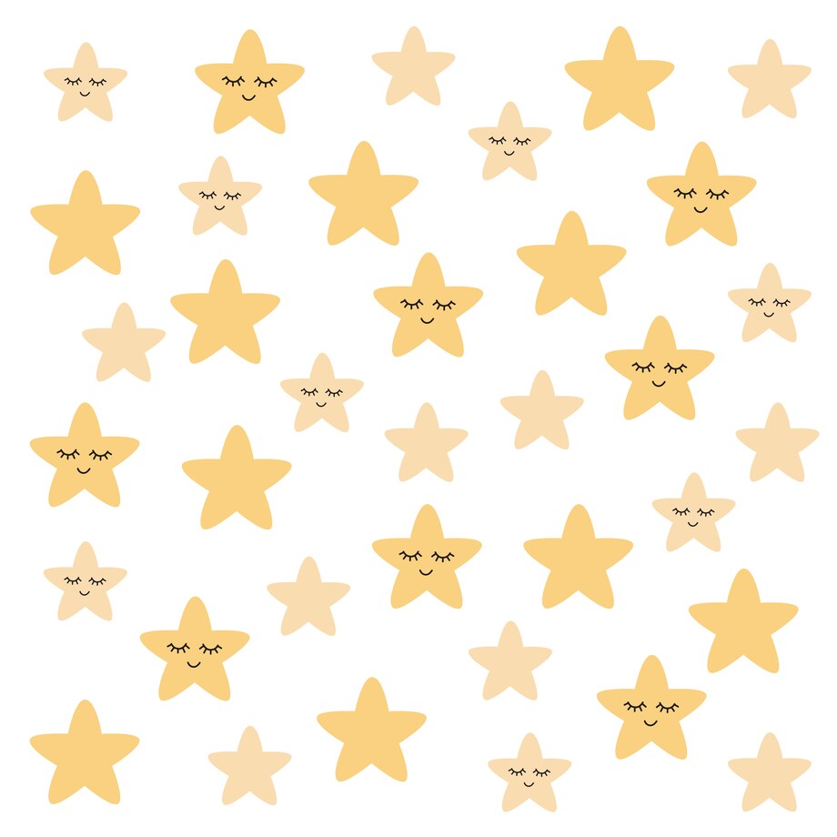 Naklejki Ścienne Żółte GWIAZDY Gwiazdeczki Dla Dzieci Styl Boho ZESTAW 120x60cm