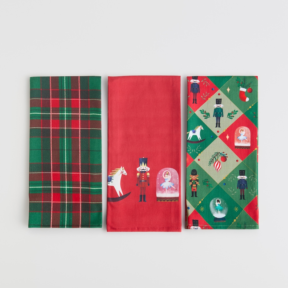 Komplet Ścierek Nutpatcher 45x65 cm z motywem dziadka do orzechów