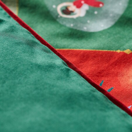 Pościel bawełniana z lamówką Nutpatcher 160x200 cm z motywem dziadka do orzechów