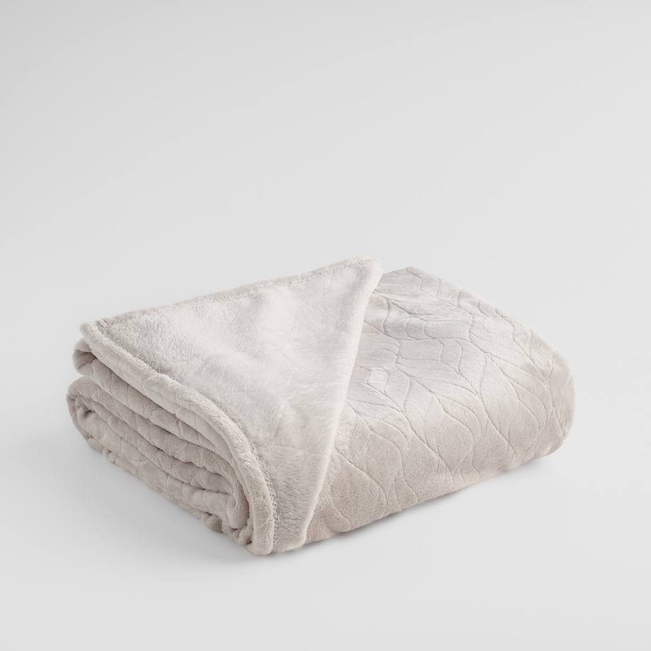 Jednokolorowy koc z wytłoczonym wzorem Violineos 150x200 cm z motywem arabeski