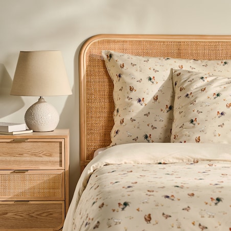 Pościel z bawełny satynowej Alti 200x220 cm z motywem kurczaka