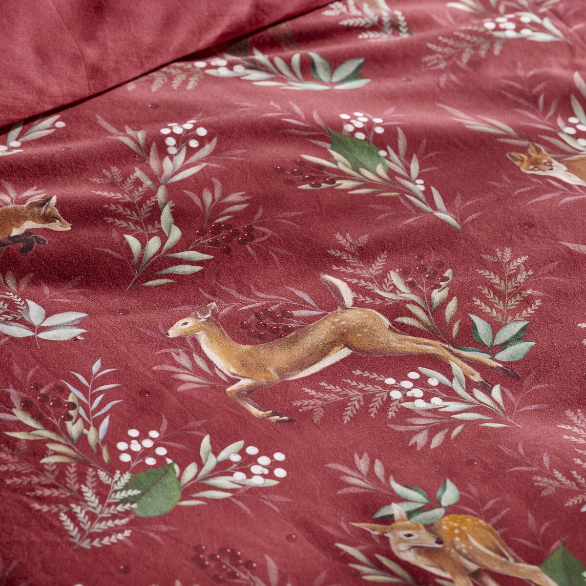 Pościel z bawełny satynowej Wildero 160x200 cm z motywem zwierząt leśnych