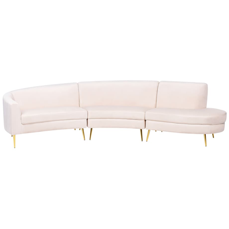 Sofa półokrągła 4-osobowa welurowa MOSS