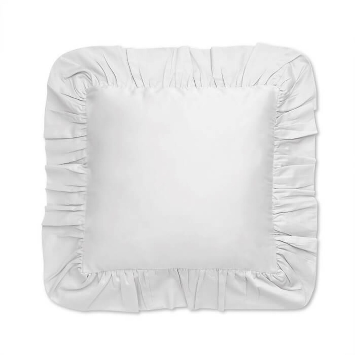 Poszewka satynowa z falbanką pure white 50 x 60 cm