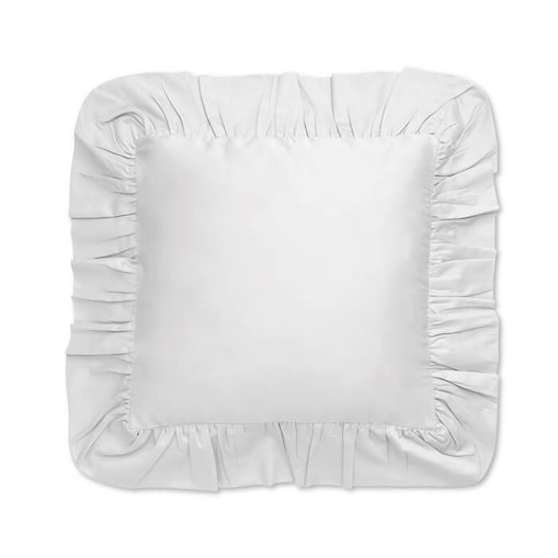Poszewka satynowa z falbanką pure white 50 x 60 cm