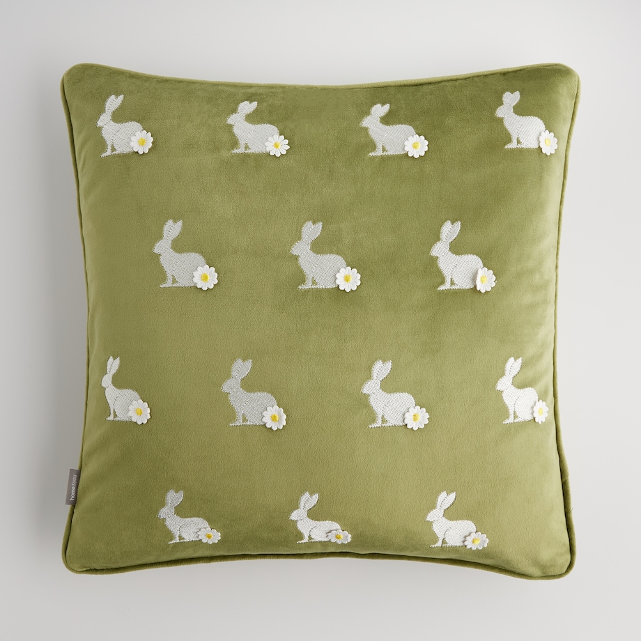 Poszewka Haftowana Hopspring 45x45 cm z motywem królika