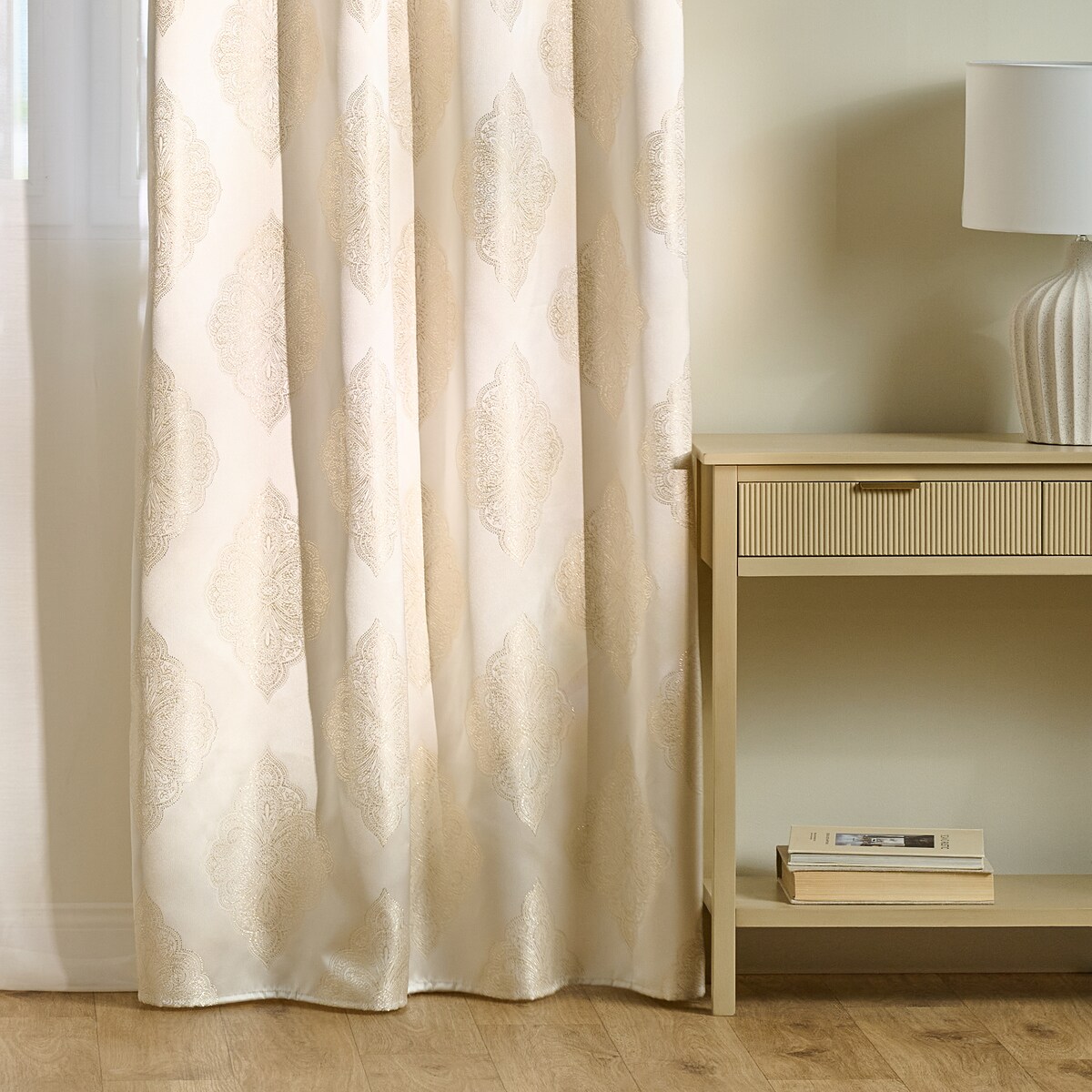 Zasłona Żakardowa Hiren 140x250 cm z motywem arabeski