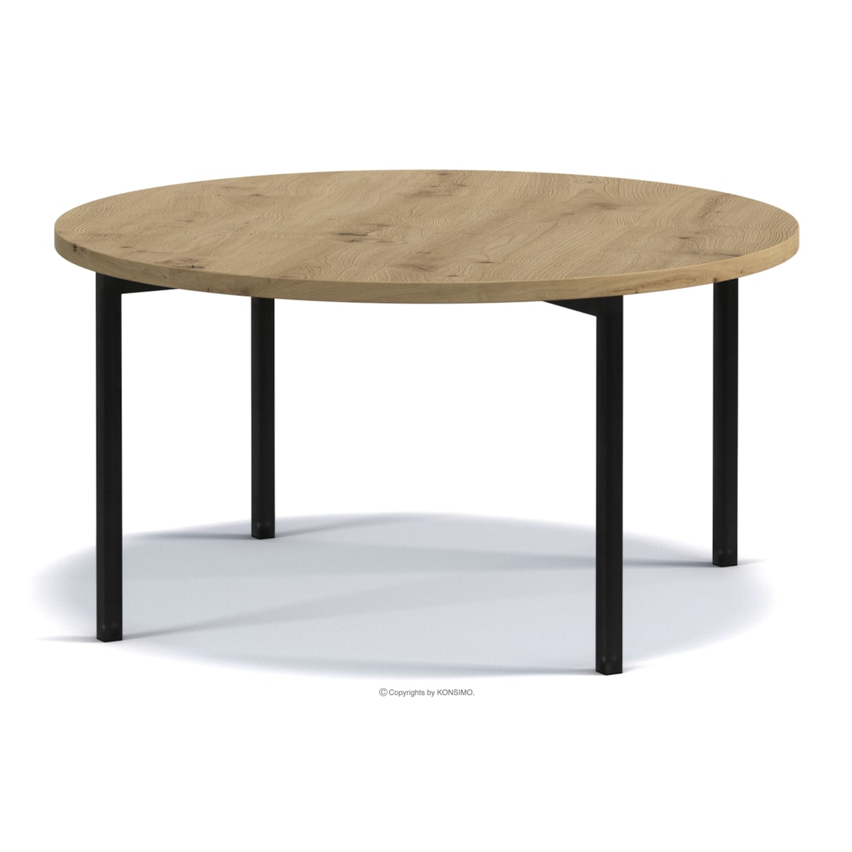 KONSIMO GERIS Stolik kawowy do salonu w stylu industrialnym, dąb rzemieślniczy