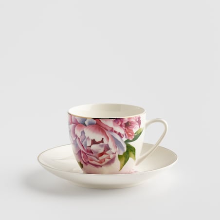 Filiżanka Ze Spodkiem Aurelis z motywem kwiatowym