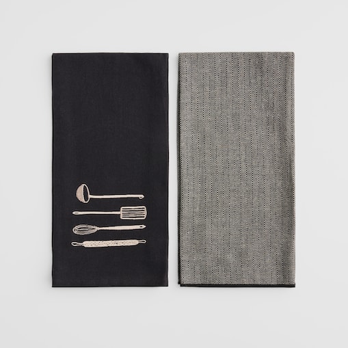 Komplet Ścierek Firos 45x65 cm z motywem kulinarnym