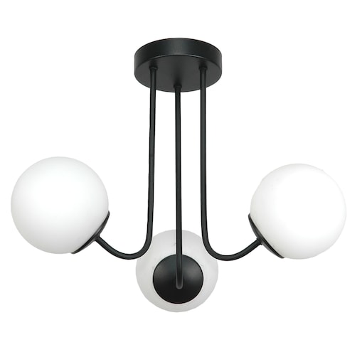 lampa sufitowa czarna 3-punktowa industrialna gosti kule białe edylit