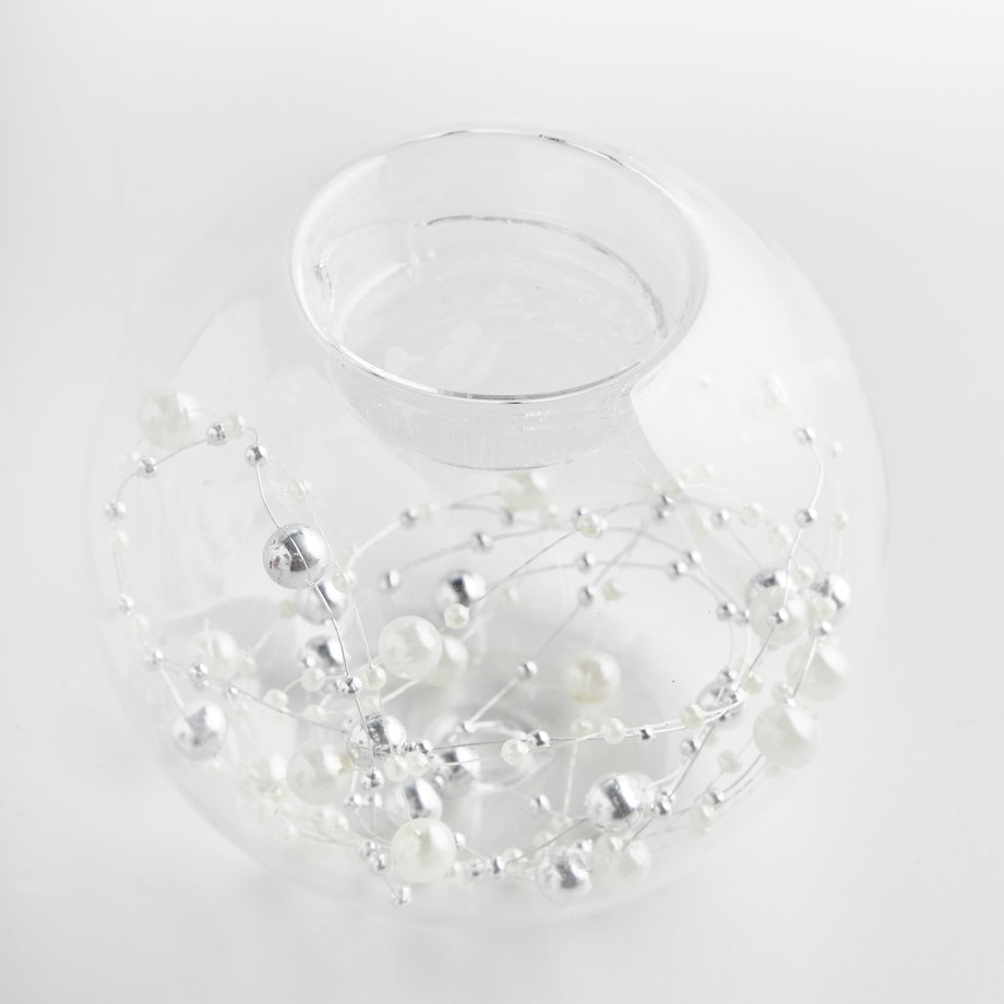 Świecznik Eier pearl z motywem geometrycznym