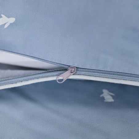 Pościel bawełniana z lamówką Leveriso 160x200 cm z motywem królika