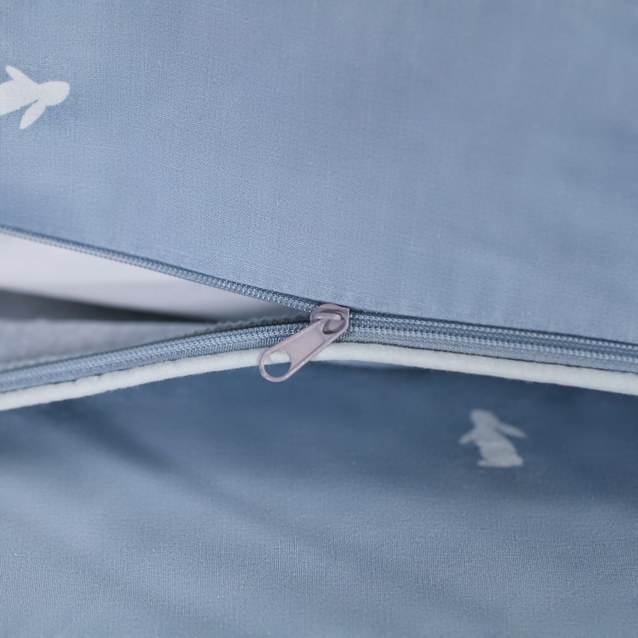 Pościel bawełniana z lamówką Leveriso 160x200 cm z motywem królika