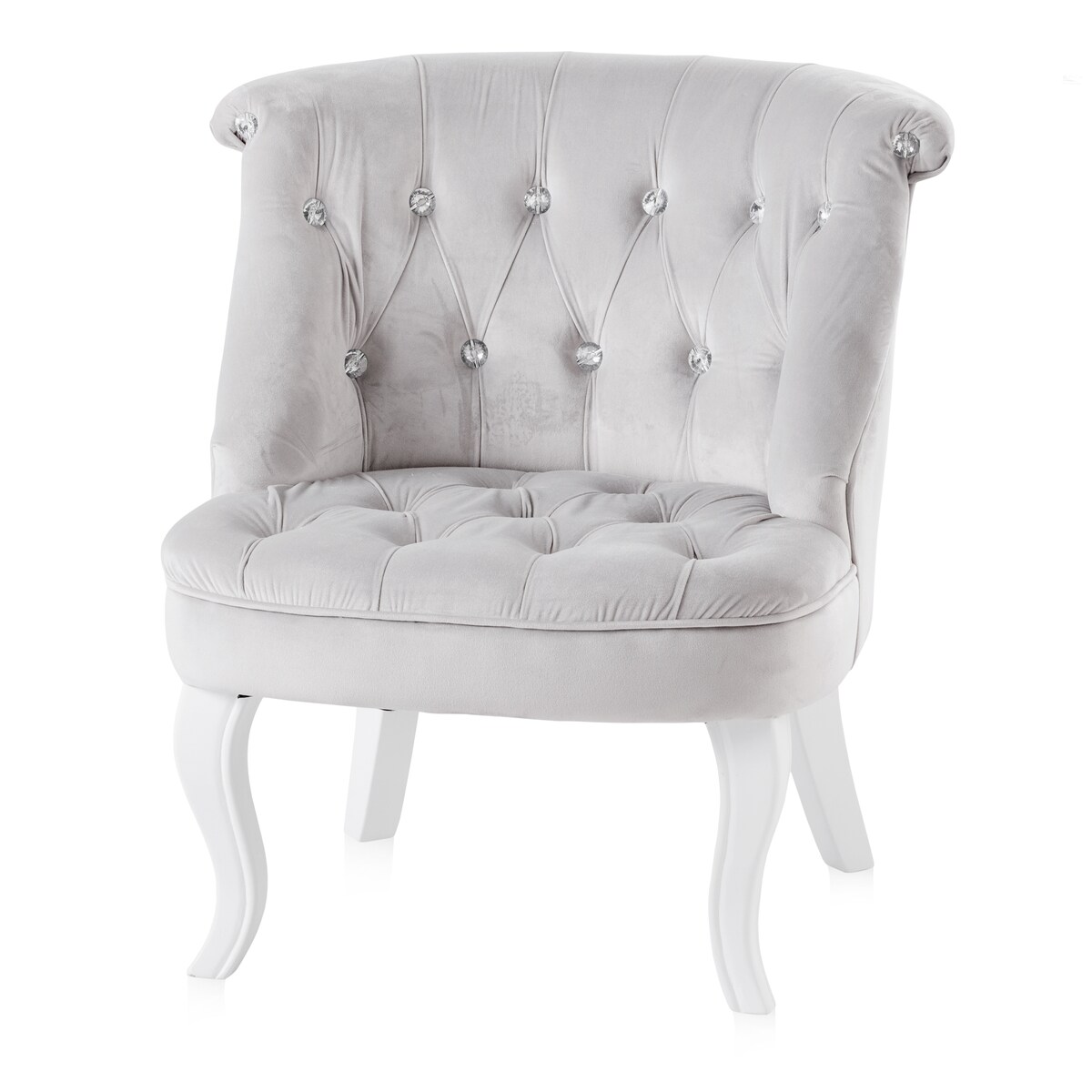 Welurowe krzesło w stylu glamour wykończone cyrkoniami brittani