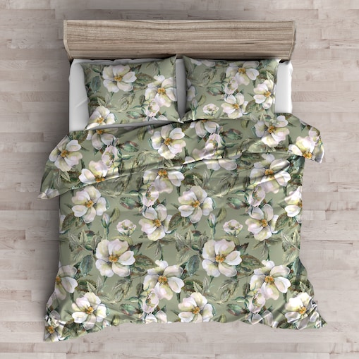 Pościel z bawełny satynowej Dunno 160x200 cm z wzorem kwiatowym