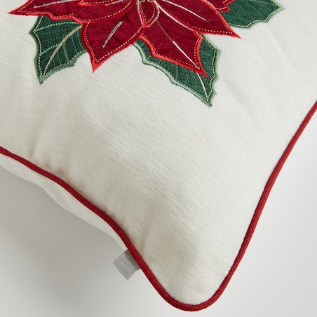 Poszewka dekoracyjna Poinsettia 45x45 cm z motywem gwiazdy betlejemskiej