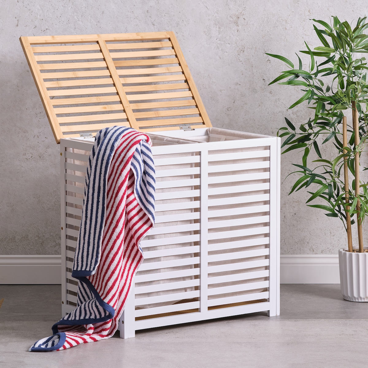 Kosz Na Pranie Woody double 40x60 cm