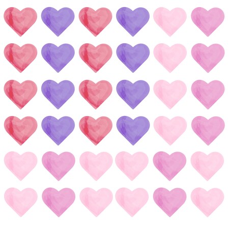 Naklejki Ścienne Dla Dzieci Akwarelowe SERCA Różowe Serduszka ZESTAW