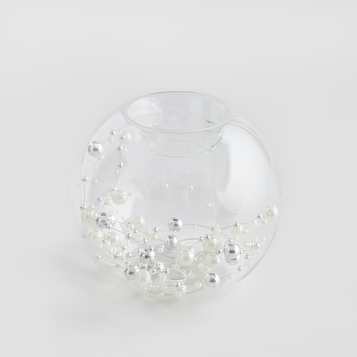 Świecznik Eier pearl z motywem geometrycznym